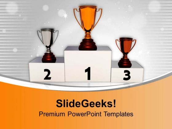 Achieve Trophy For Excellence PowerPoint Templates Ppt Backgrounds For Slides 0513