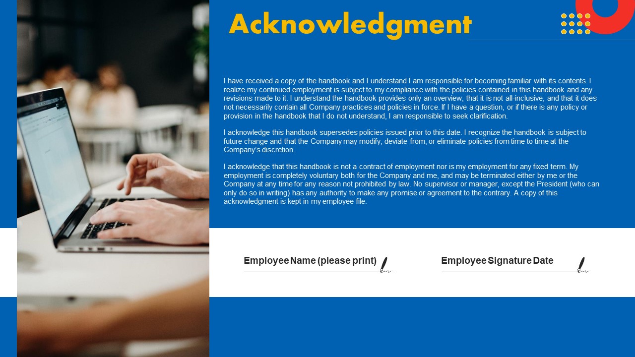 Acknowledgment Guide To Designing A Staff Handbook Ideas Pdf
