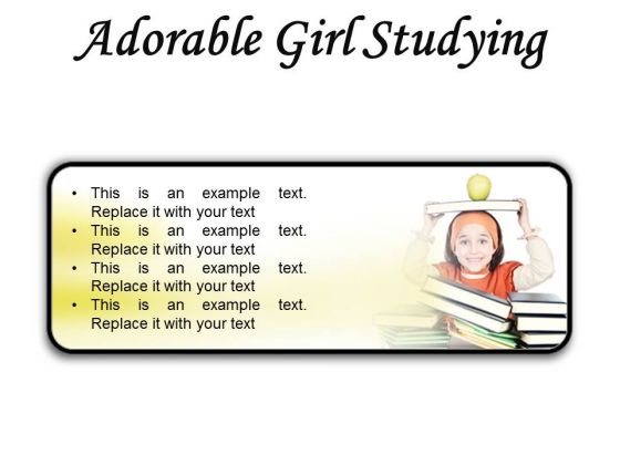 Adorable Girl Studying Education PowerPoint Presentation Slides R