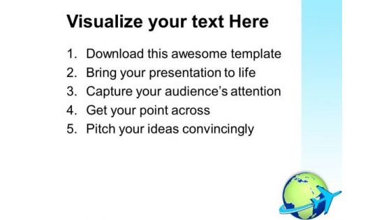 Airplane Travel Globe Technology PowerPoint Templates And PowerPoint Themes 1012