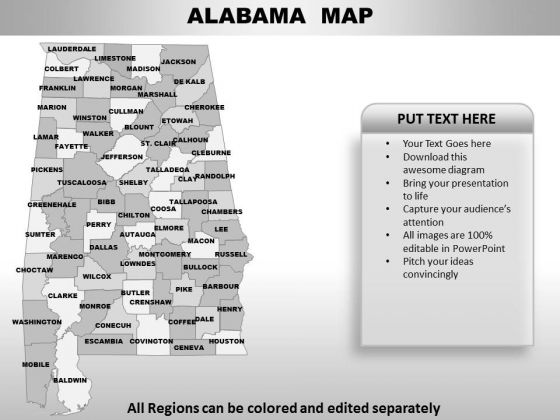 Alabama PowerPoint Maps