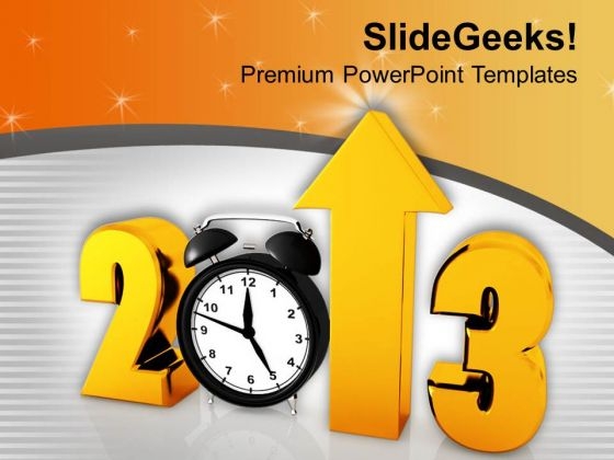 Alarm Clock With New Year 2013 Concept PowerPoint Templates Ppt Backgrounds For Slides 0113