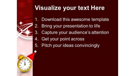 Alarm Clock With Santa Hat Christmas PowerPoint Templates Ppt Backgrounds For Slides 1212