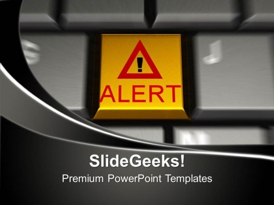 Alert On Computer Keyboard Security PowerPoint Templates Ppt Backgrounds For Slides 1212
