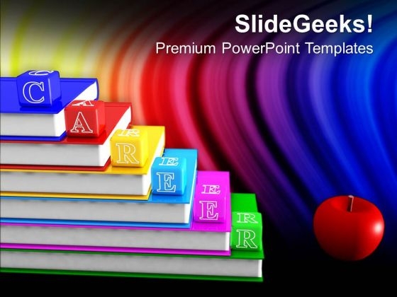 Alphabet Blocks With Books And Apple PowerPoint Templates Ppt Backgrounds For Slides 0213