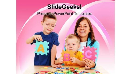 Alphabets01 Education PowerPoint Template 0810