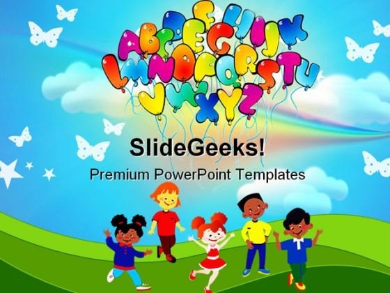 Alphabets02 Education PowerPoint Template 0810