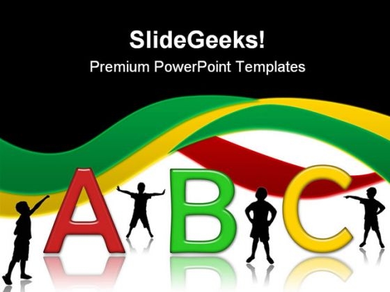 Alphabets02 Education PowerPoint Template 1010