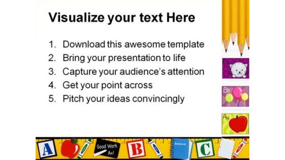 Alphabets Education PowerPoint Template 0610