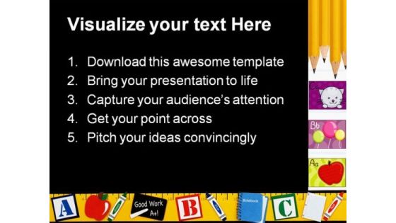 Alphabets Education PowerPoint Template 0610