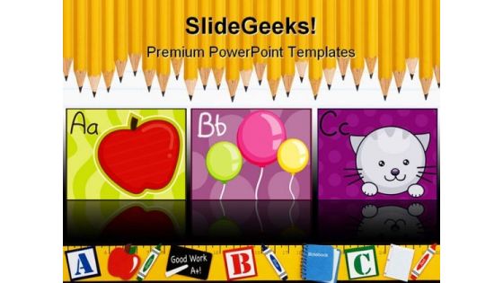 Alphabets Education PowerPoint Template 0610