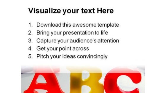 Alphabets Education PowerPoint Template 0810