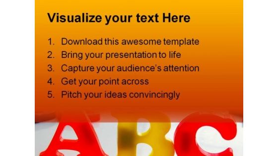 Alphabets Education PowerPoint Template 0810