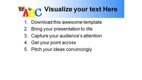 Alphabets Education PowerPoint Template 1010
