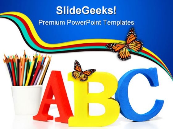 Alphabets Education PowerPoint Template 1010