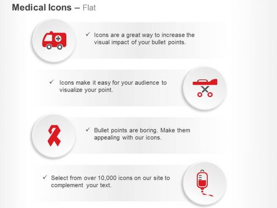 Ambulance Stretcher Aids Ribbon Blood Bank Ppt Slides Graphics