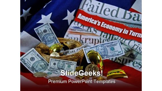 America Economy Globe PowerPoint Template 1110