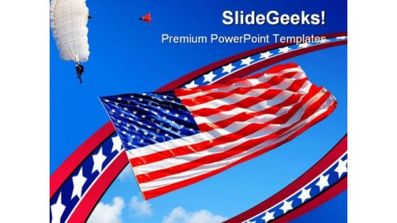 America Flag Holidays PowerPoint Template 1010
