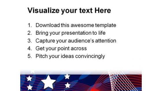 America Flag Star Abstract PowerPoint Template 1110