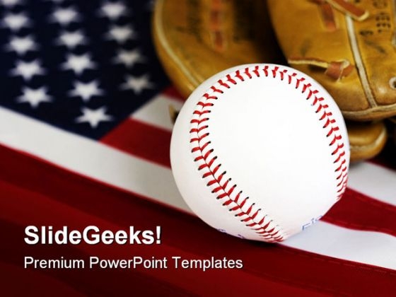American Baseball Sports PowerPoint Template 1010