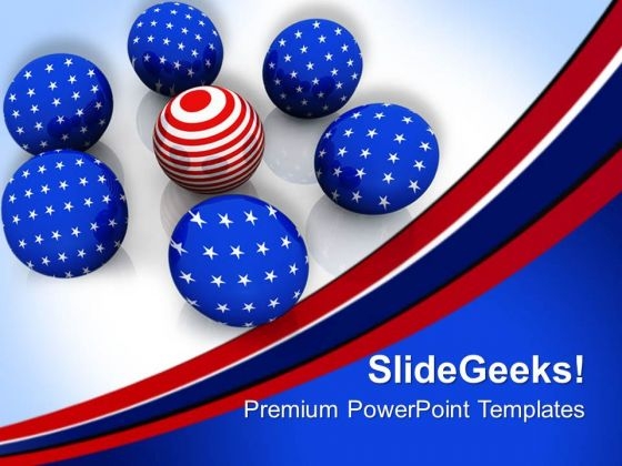 American Flag In Spheres Business Concept PowerPoint Templates Ppt Backgrounds For Slides 0513