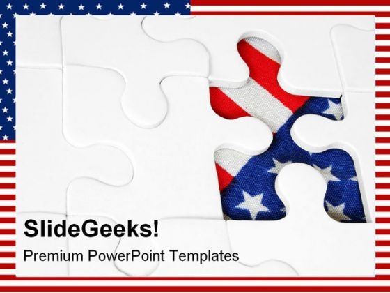 American Flag Jigsaw Shapes PowerPoint Themes And PowerPoint Slides 0411