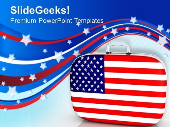 American Flag With Star Background PowerPoint Templates Ppt Backgrounds For Slides 0713