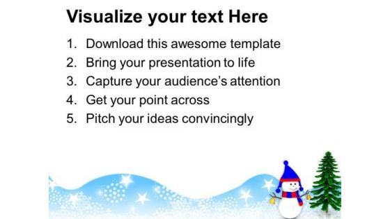 Analogy Of Snowman And Pine Tree Christmas PowerPoint Templates Ppt Backgrounds For Slides 1212