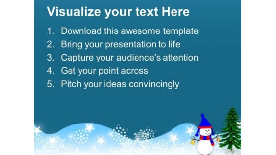 Analogy Of Snowman And Pine Tree Christmas PowerPoint Templates Ppt Backgrounds For Slides 1212