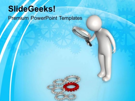 Analyzing Gear Mechanism PowerPoint Templates Ppt Backgrounds For Slides 0613