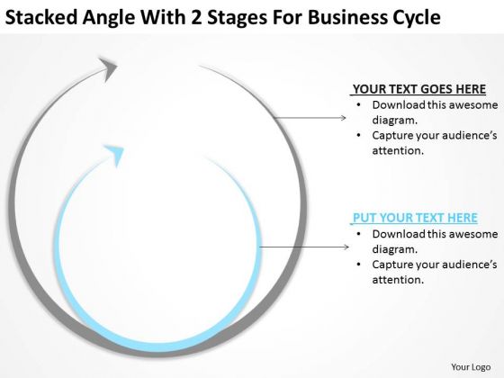 Angle With 2 Stages For Business Cycle Ppt Planning Templates PowerPoint