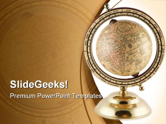 Antique Globe Geographical PowerPoint Themes And PowerPoint Slides 0311