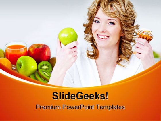 Apple And Cake Choices Health PowerPoint Templates And PowerPoint Backgrounds 0411