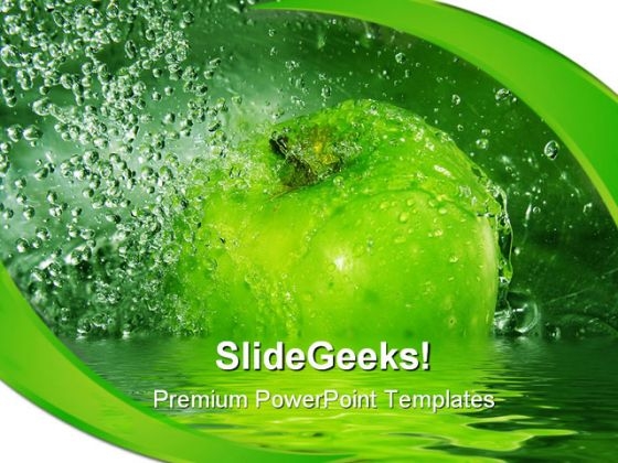 Apple Splash Health PowerPoint Themes And PowerPoint Slides 0211