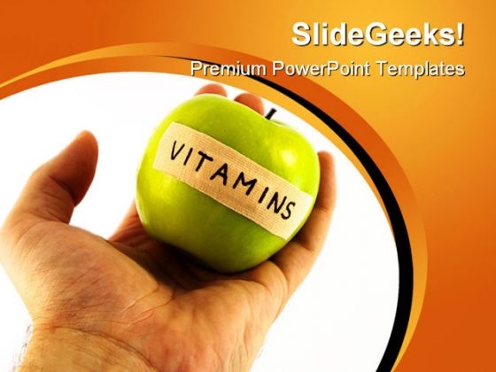 Apple With Vitamins Health PowerPoint Templates And PowerPoint Backgrounds 0211