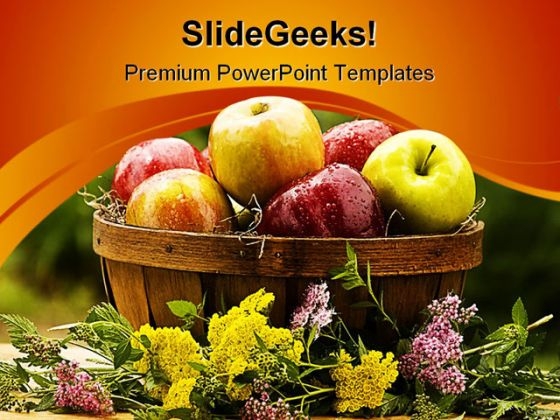 Apples Picnic Basket Food PowerPoint Themes And PowerPoint Slides 0211