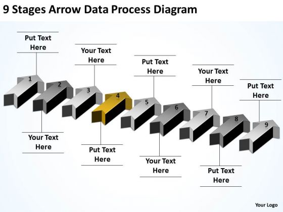 Applications Of Parallel Processing 9 Stages Arrow Data Diagram PowerPoint Templates