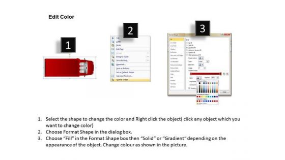 Architecture Red Truck Top View PowerPoint Slides And Ppt Diagram Templates