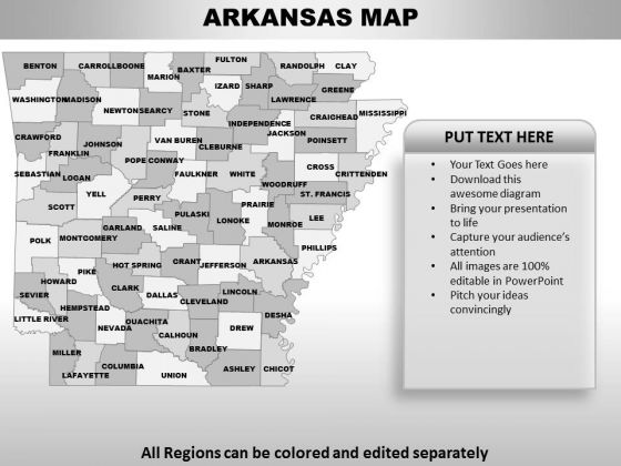 Arkansas PowerPoint Maps