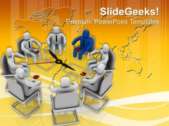 Arrange A Time Bound Meeting PowerPoint Templates Ppt Backgrounds For Slides 0613