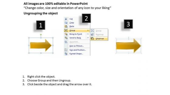 Arrow For PowerPoint 2 Stages Decision Processing Layout Templates