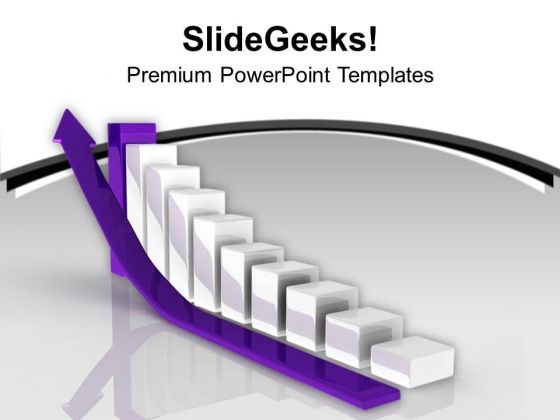 Arrow Shooting Upwards Over A Bar Graph PowerPoint Templates Ppt Backgrounds For Slides 0213