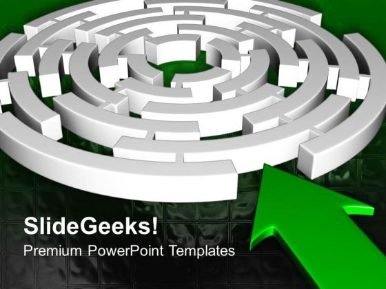 Arrow Targeting Labyrinth Path Solution PowerPoint Templates Ppt Backgrounds For Slides 0313