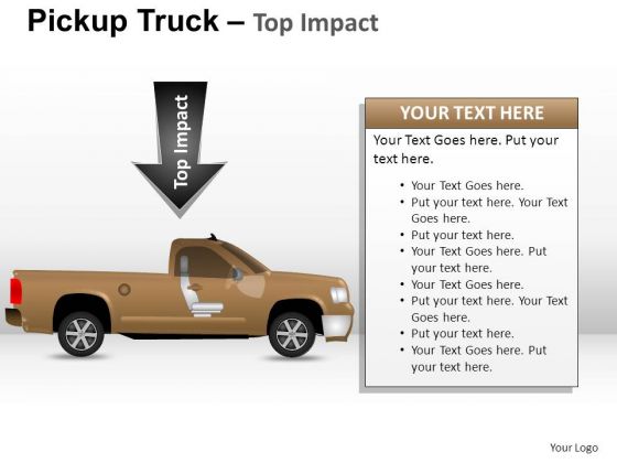 Assist Pickup Brown Truck Side View PowerPoint Slides And Ppt Diagram Templates
