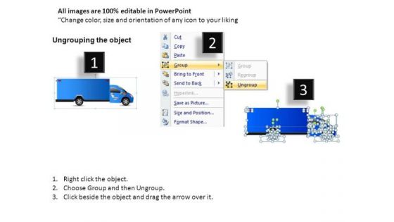 Astro Blue Truck Side View PowerPoint Slides And Ppt Diagram Templates