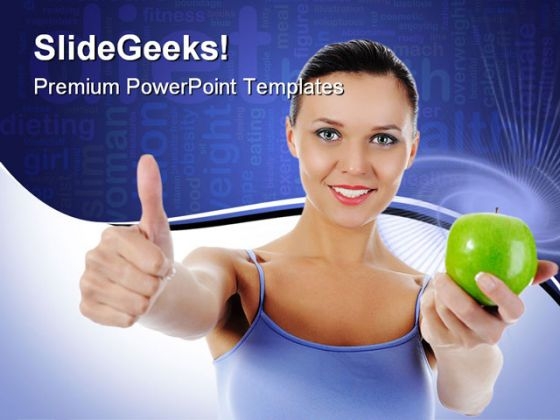 Athletic Girl Health PowerPoint Backgrounds And Templates 0111