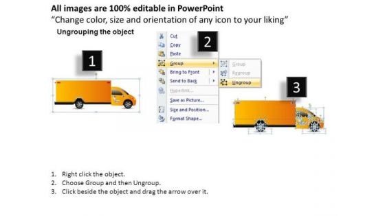 Automobile Yellow Truck PowerPoint Slides And Ppt Diagram Templates