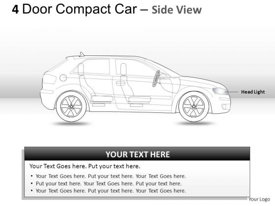 Automotive 4 Door Red Car Side View PowerPoint Slides And Ppt Diagrams Templates