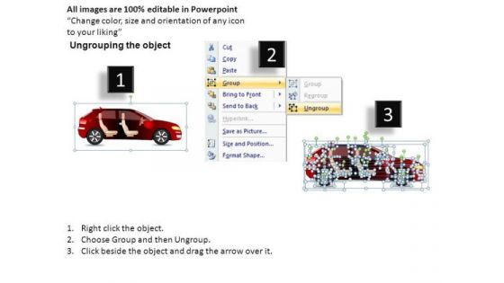 Automotive 4 Door Red Car Side View PowerPoint Slides And Ppt Diagrams Templates