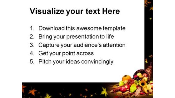 Autumn Cornucopia Nature PowerPoint Template 1010
